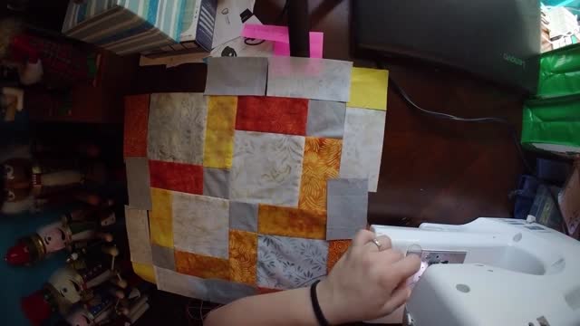 Piecing The Backing For Disappearing 9-Patch Quilt